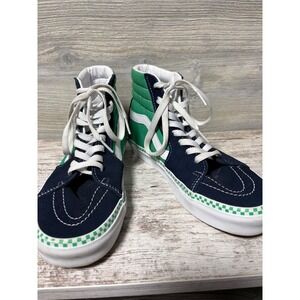 Vans SK8 Hi Navy Green Suede High Top Skate Shoes Men's Size‎ 7 womens 8.5